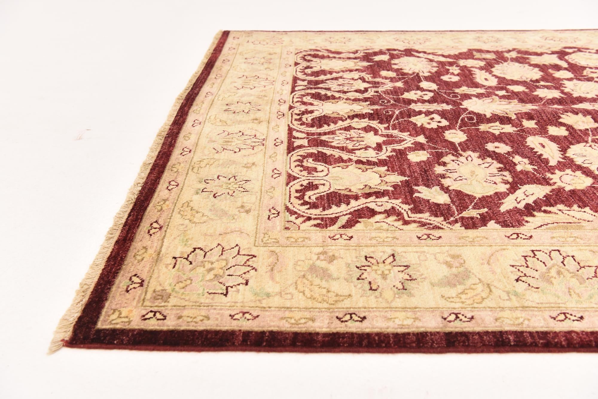 5' 5 x 8' 3 Hand Woven Peshawar Ziegler Wool Rug