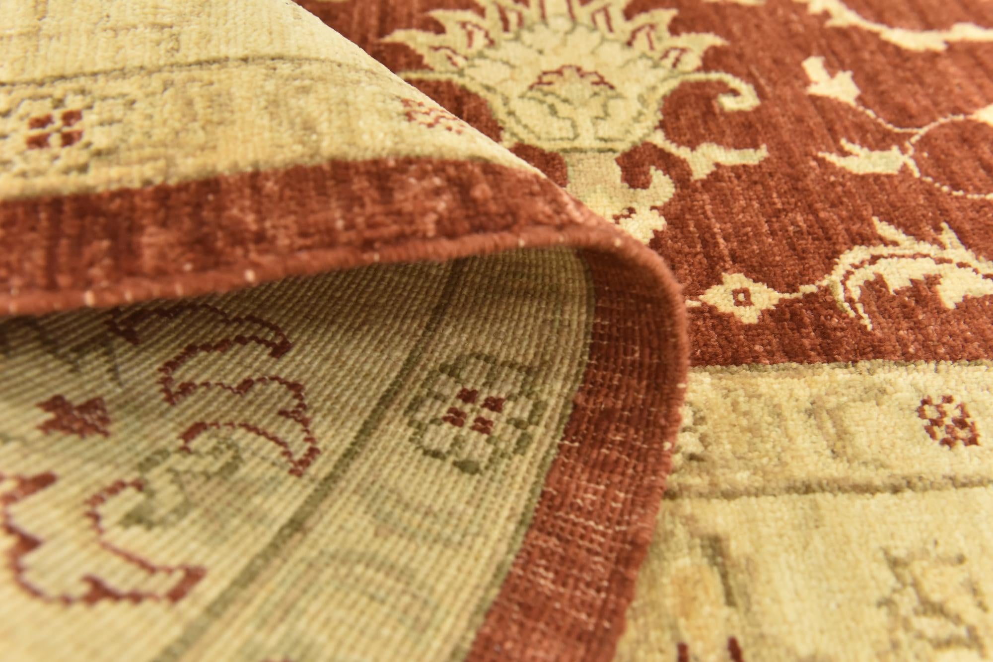 5' 9 x 7' 9 Hand Knotted Peshawar Ziegler Rug
