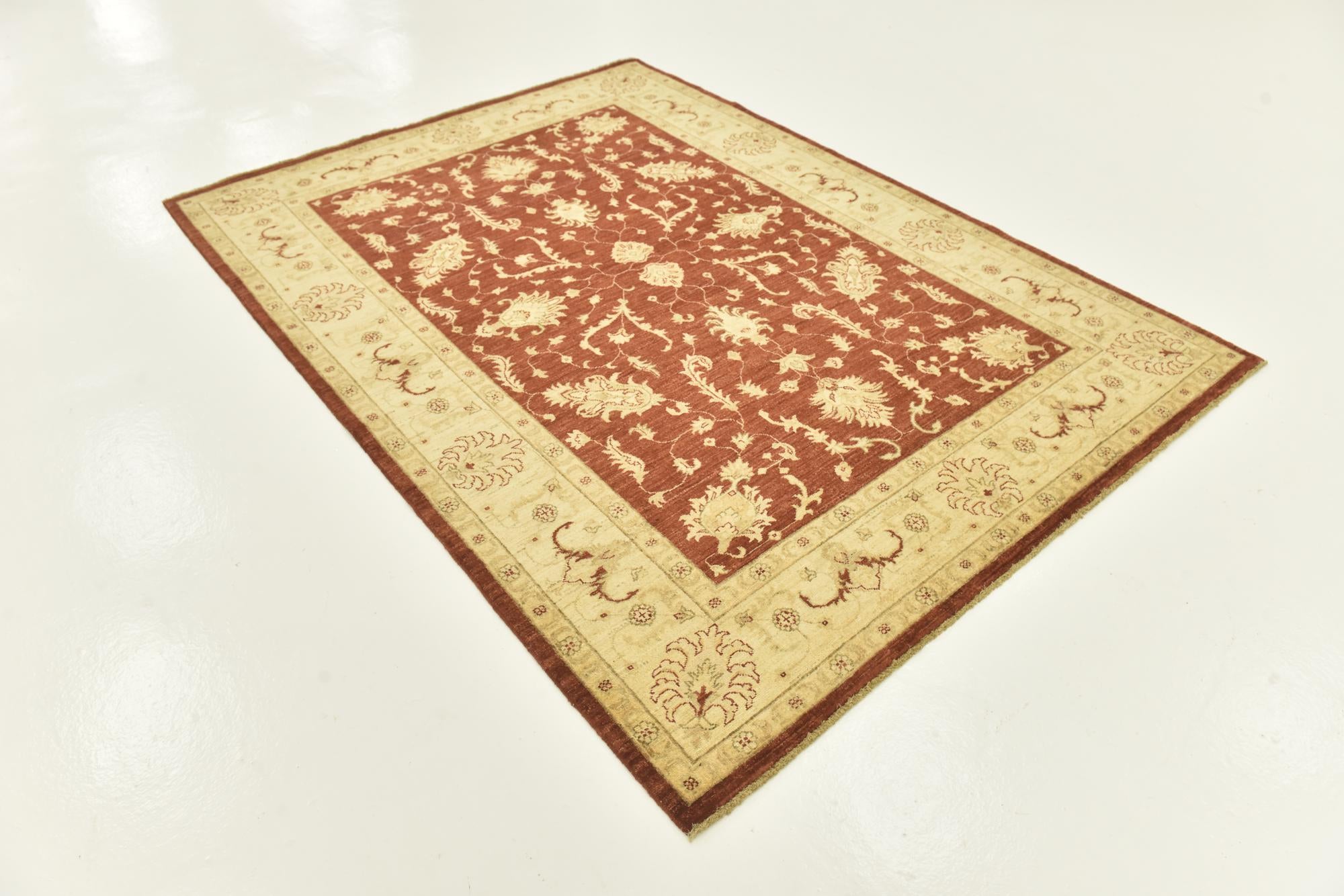 5' 9 x 7' 9 Hand Knotted Peshawar Ziegler Rug