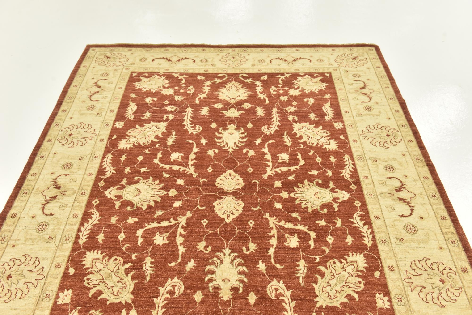5' 9 x 7' 9 Hand Knotted Peshawar Ziegler Rug