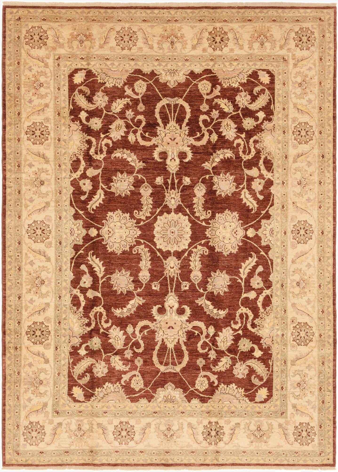 7' 3 x 10' 4  Hand Knotted Peshawar Ziegler Rug