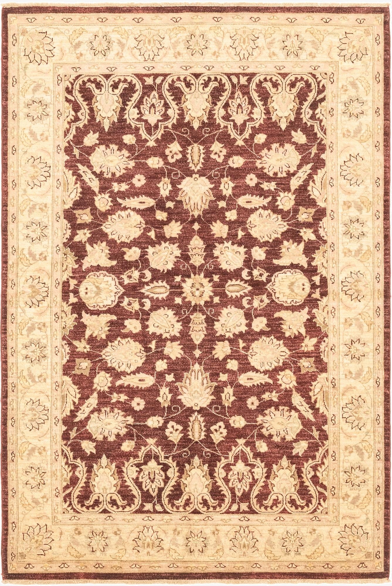 5' 5 x 8' 3  Hand Woven Peshawar Ziegler Wool Rug