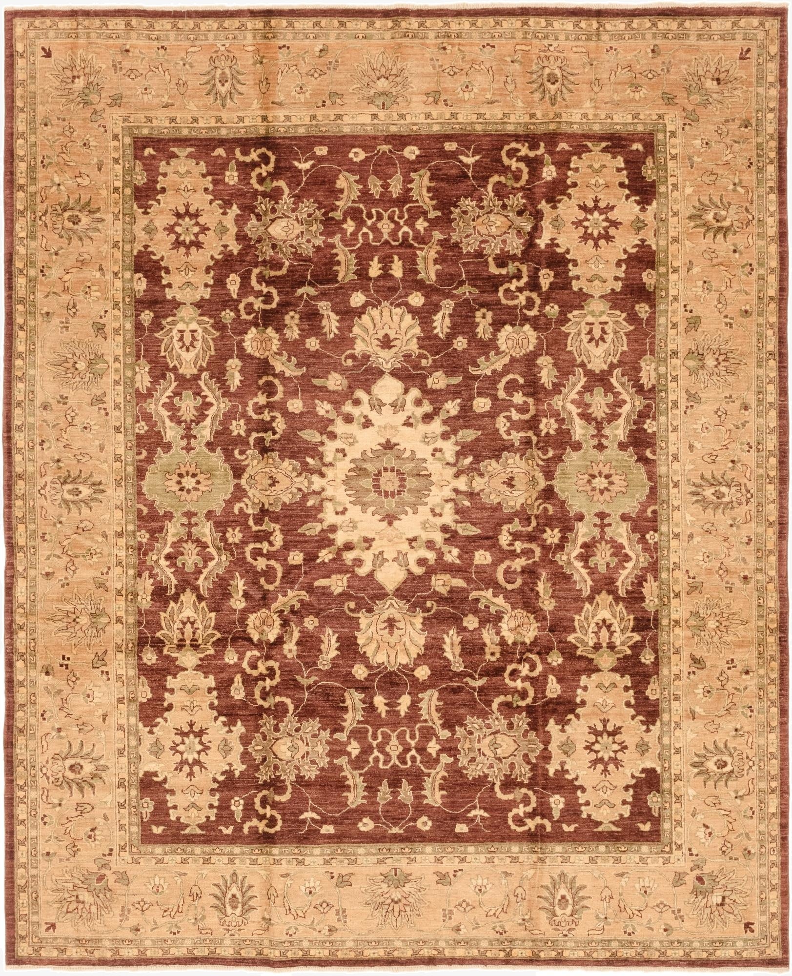 8' 2 x 9' 11 Hand Knotted Peshawar Ziegler Rug