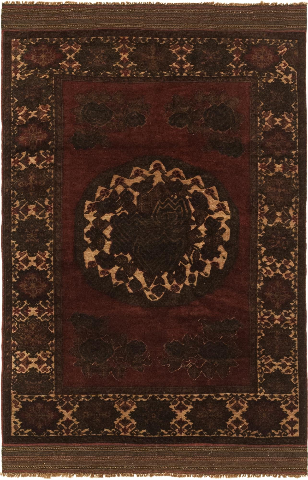 3' 10 x 6' 3 Hand Knotted Sumak Wool Rug