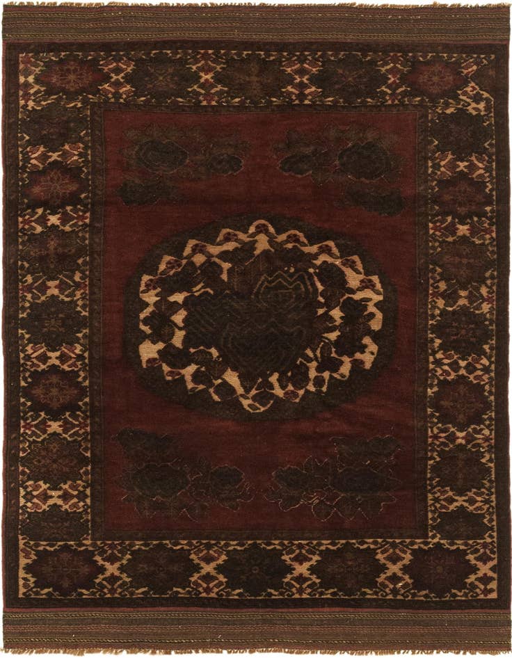 Detail image of 3' 10 x 6' 3 Hand Knotted Sumak Wool Rug