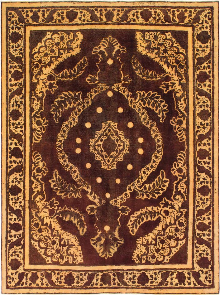 Detail image of 9' 7 x 12' 4 Hand Knotted Ultra Vintage Persian Wool Rug