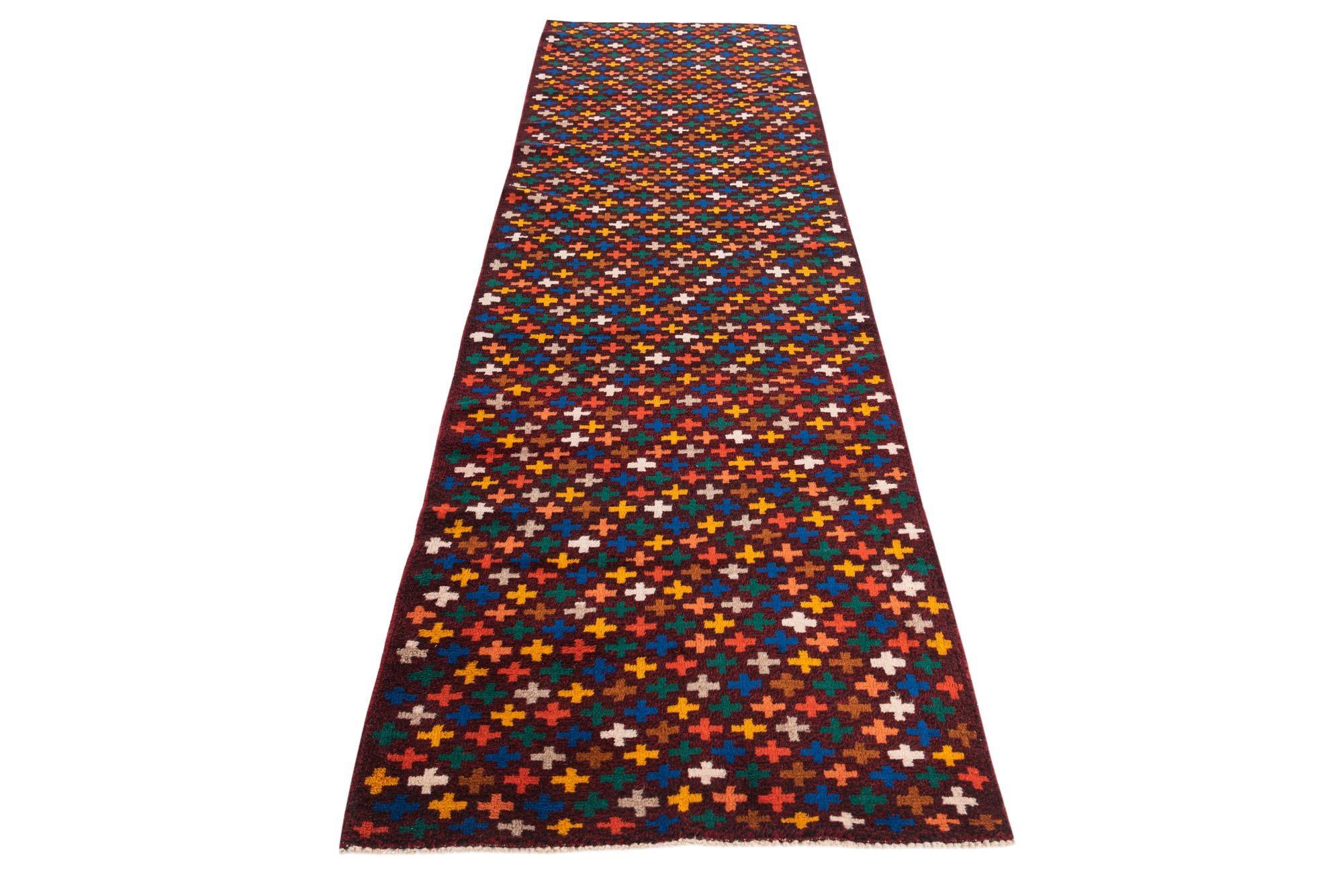 2' 9 x 9' 9 Hand Knotted Balouch Wool Runner Rug