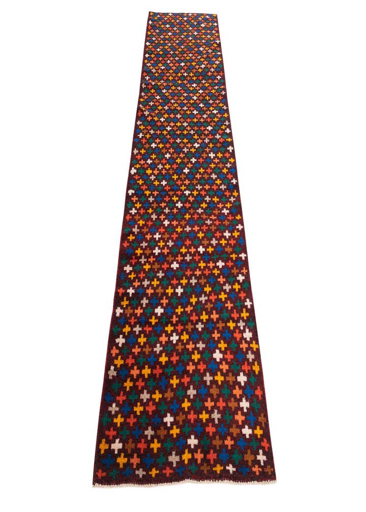 2' 9 x 9' 9 Hand Knotted Balouch Wool Runner Rug