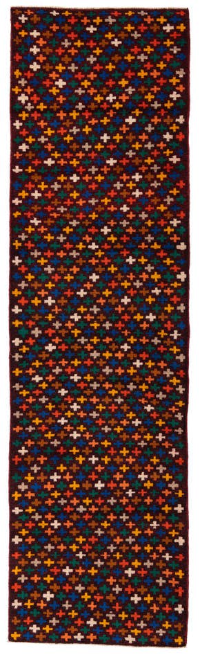Detail image of 2' 9 x 9' 9 Hand Knotted Balouch Wool Runner Rug