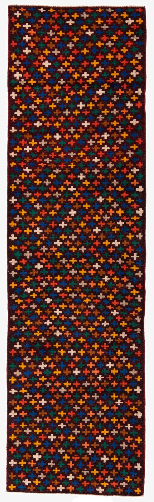 2' 9 x 9' 9  Hand Knotted Balouch Wool Runner Rug