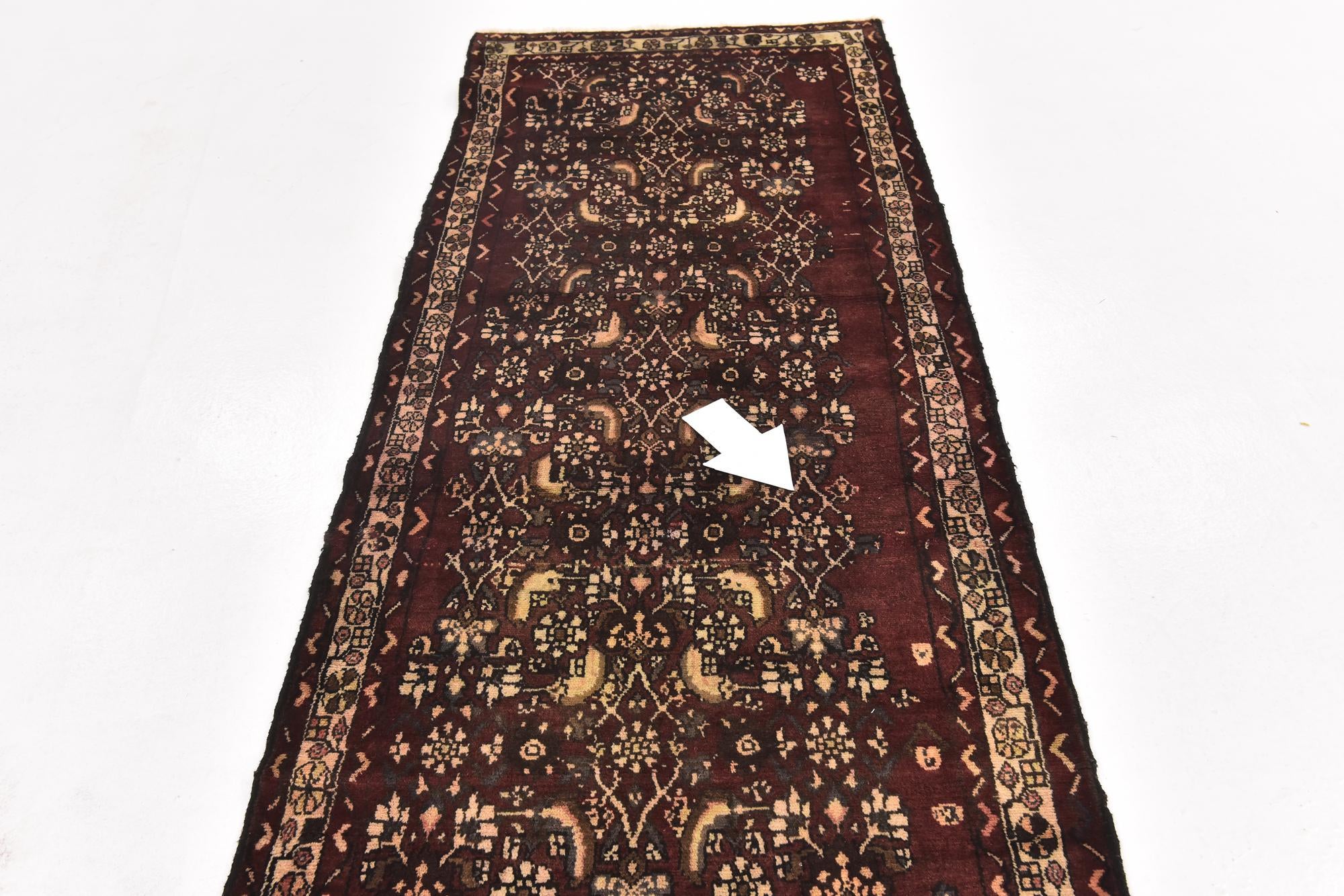 3' 4 x 10' Hand Knotted Hamedan Persian Wool Runner Rug