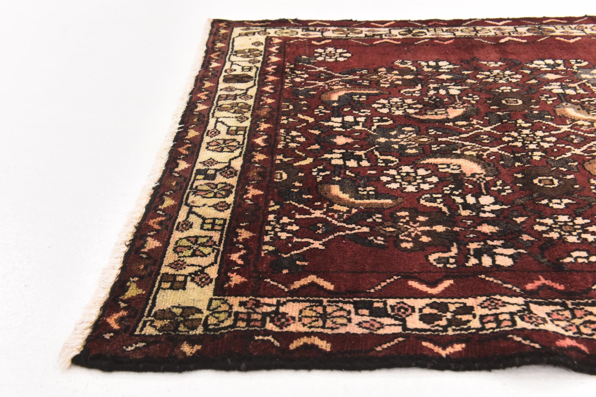 3' 4 x 10' Hand Knotted Hamedan Persian Wool Runner Rug