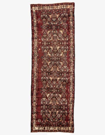 3' 4 x 10' Hand Knotted Hamedan Persian Wool Runner Rug