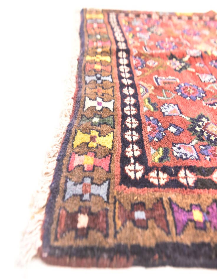 Detail image of 3' 10 x 10' 10 Hand Knotted Hossainabad Persian Wool Runner Rug