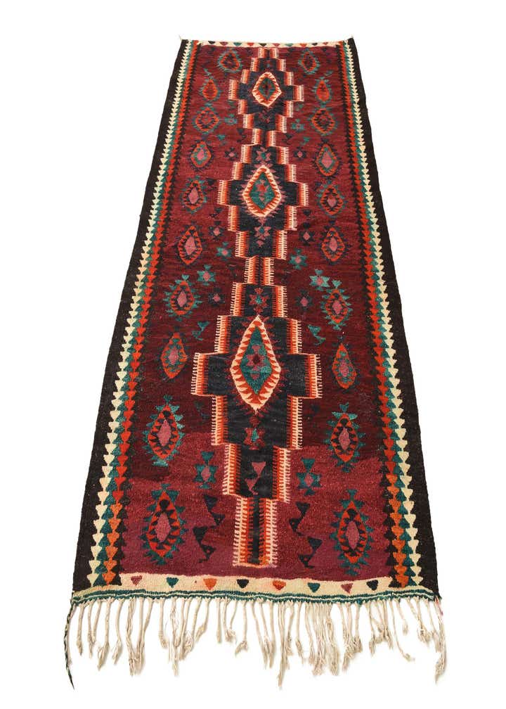 4' 4 x 7' 10 Hand Woven Kilim Fars Wool Runner Rug