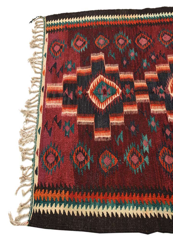 4' 4 x 7' 10 Hand Woven Kilim Fars Wool Runner Rug