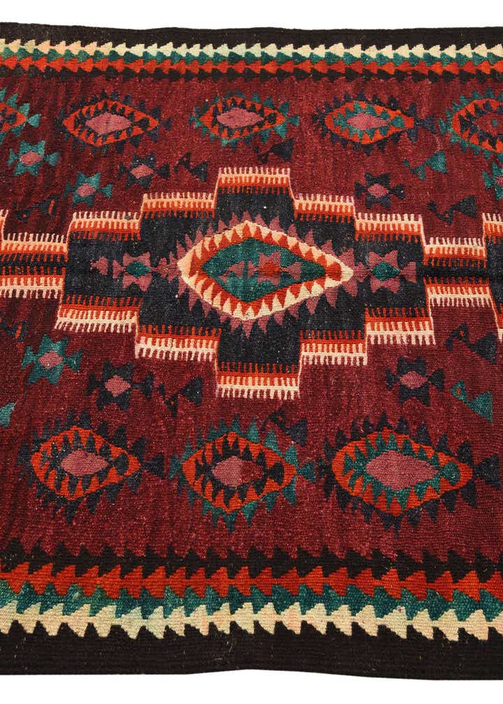4' 4 x 7' 10 Hand Woven Kilim Fars Wool Runner Rug