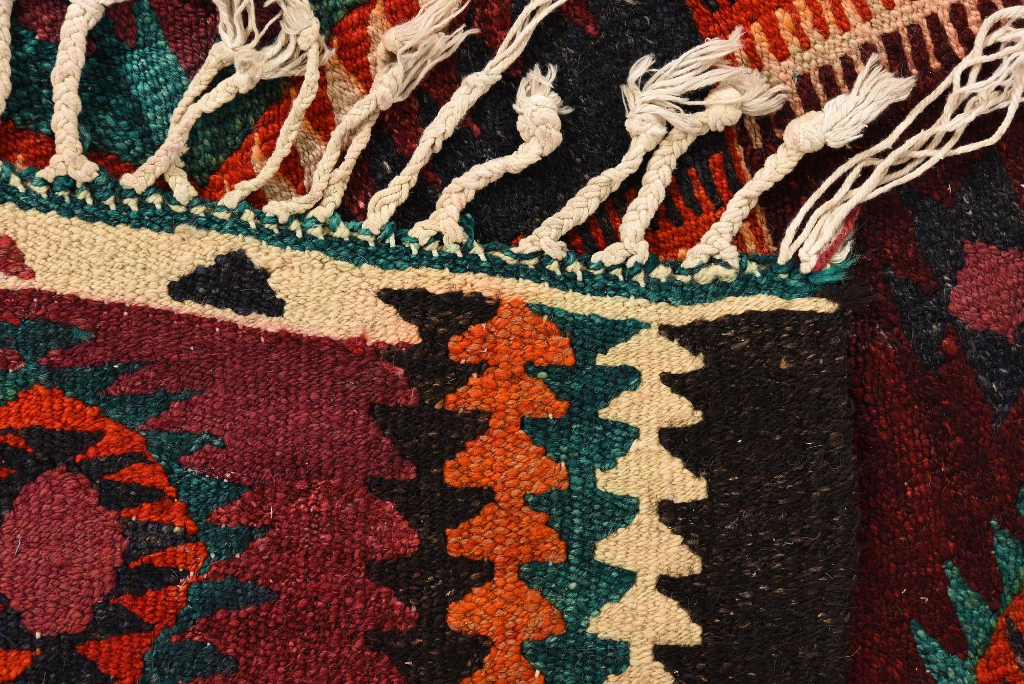 4' 4 x 7' 10 Hand Woven Kilim Fars Wool Runner Rug