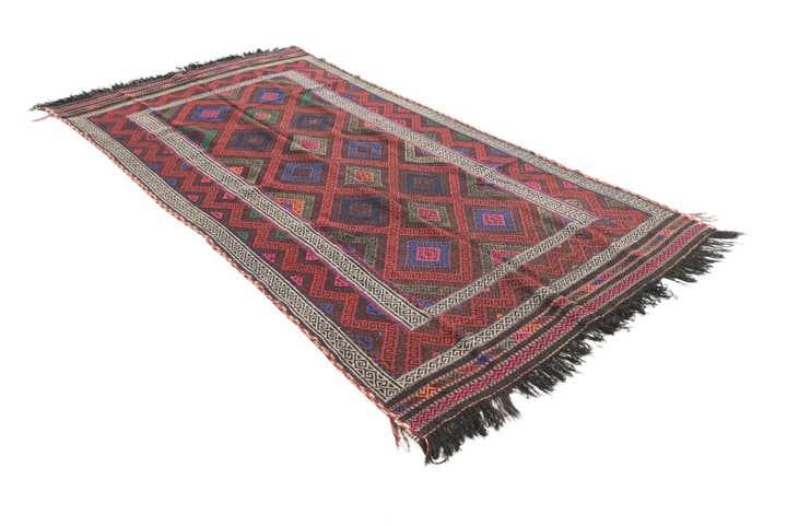 4' 5 x 8' 7 Hand Woven Kilim Fars Wool Runner Rug