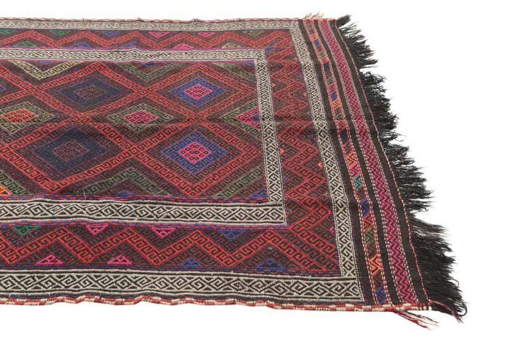 4' 5 x 8' 7 Hand Woven Kilim Fars Wool Runner Rug