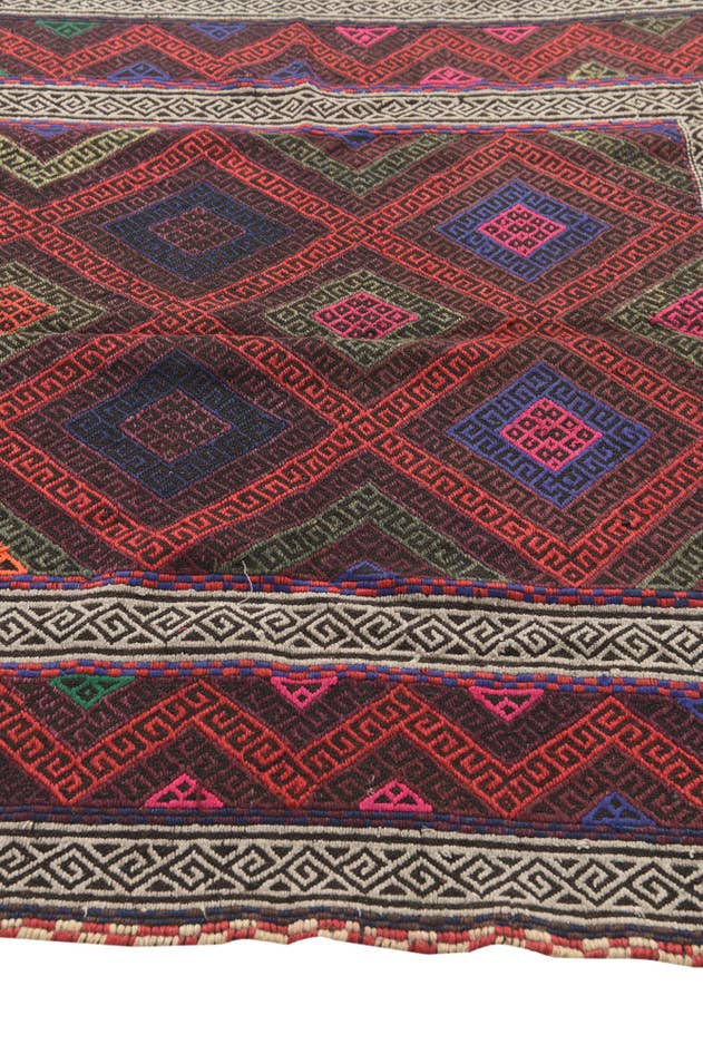 Detail image of 4' 5 x 8' 7 Hand Woven Kilim Fars Wool Runner Rug