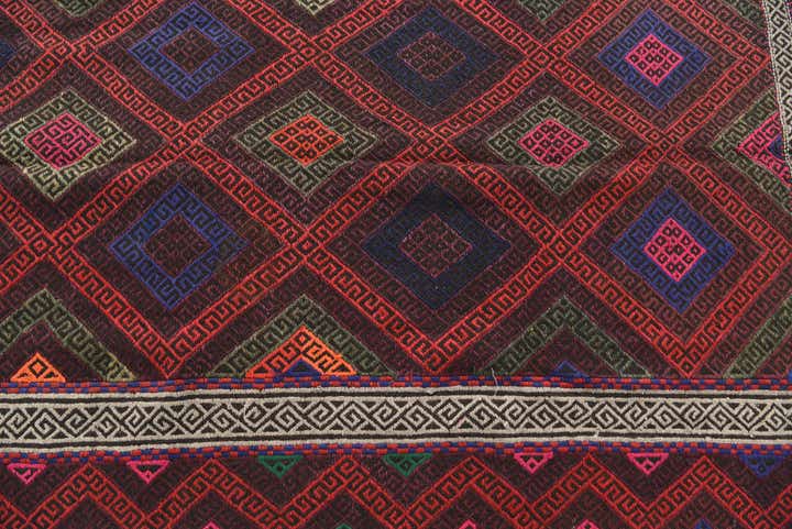 4' 5 x 8' 7 Hand Woven Kilim Fars Wool Runner Rug