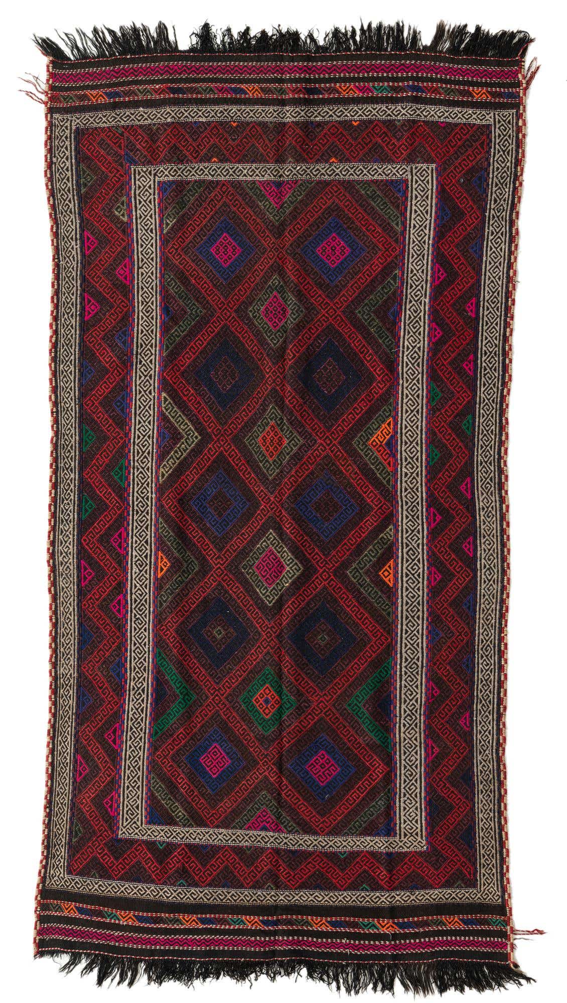 4' 5 x 8' 7 Hand Woven Kilim Fars Wool Runner Rug