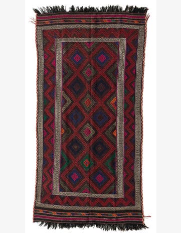 4' 5 x 8' 7 Hand Woven Kilim Fars Wool Runner Rug