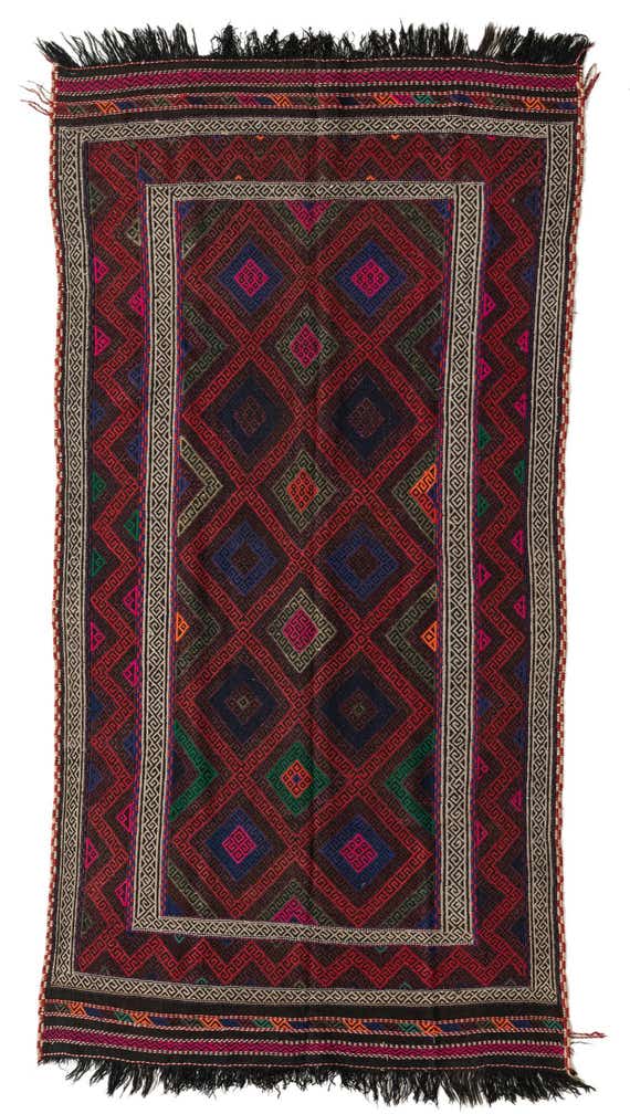 4' 5 x 8' 7 Hand Woven Kilim Fars Wool Runner Rug