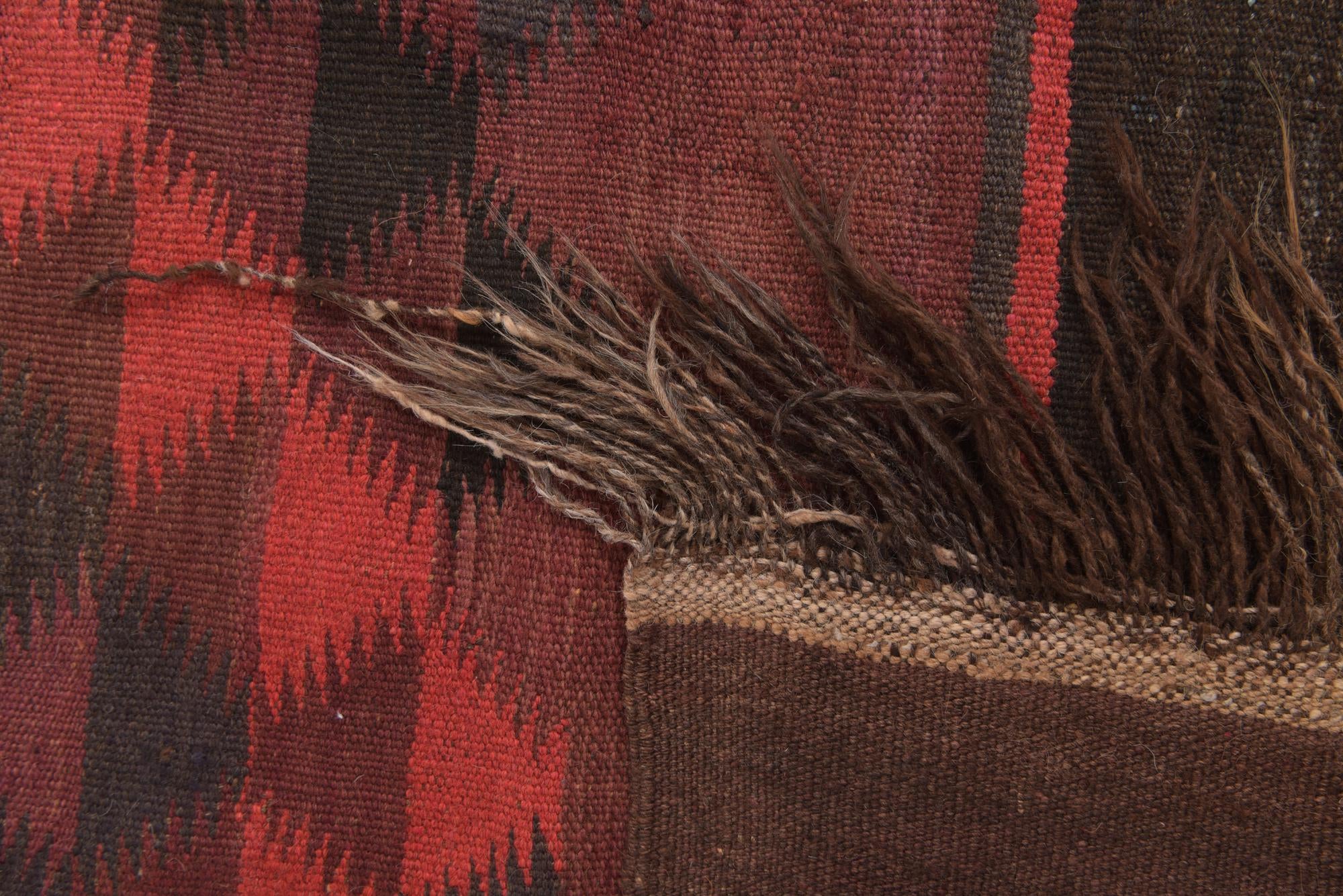 4' 7 x 11' 5 Hand Woven Kilim Fars Wool Runner Rug