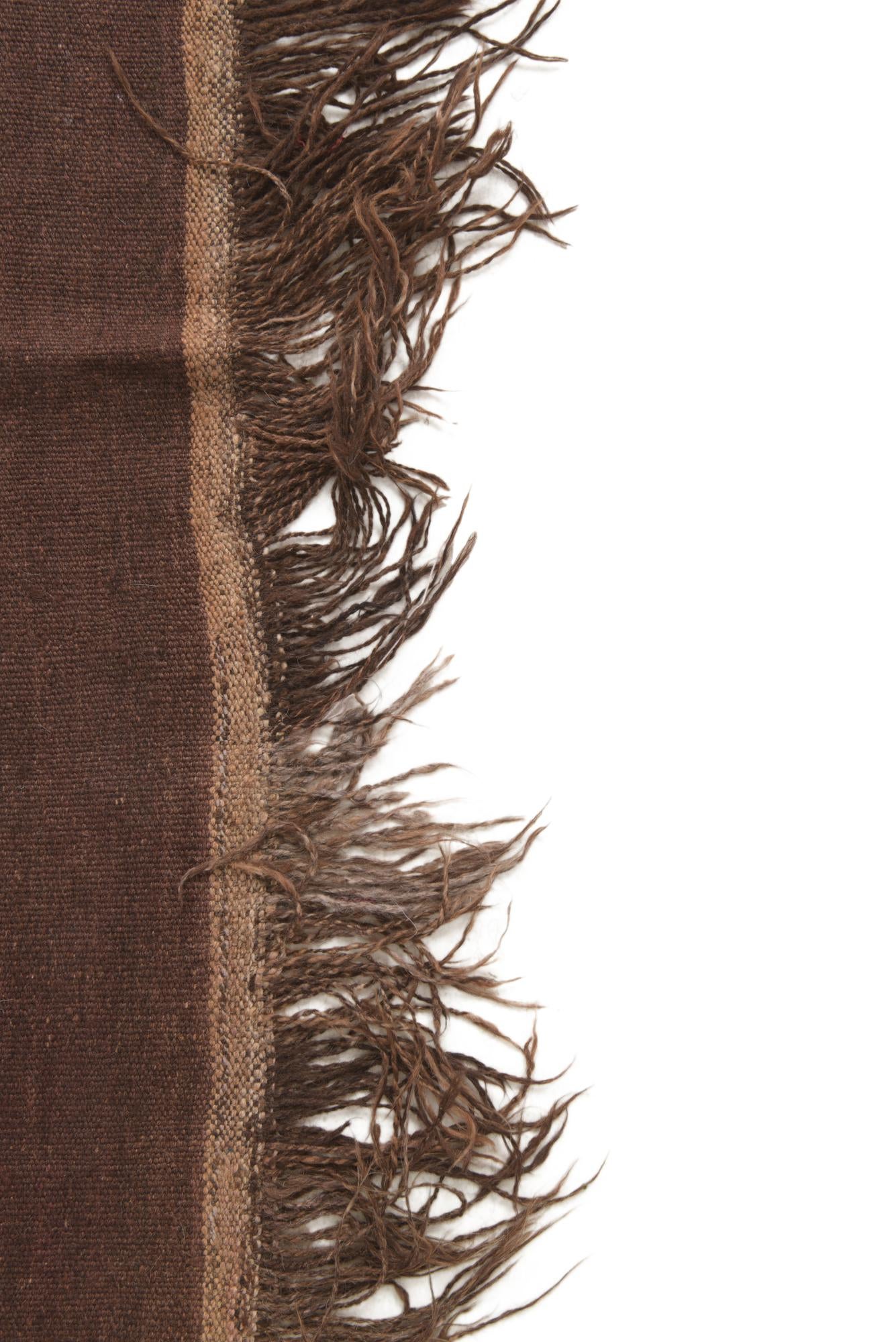 4' 7 x 11' 5 Hand Woven Kilim Fars Wool Runner Rug
