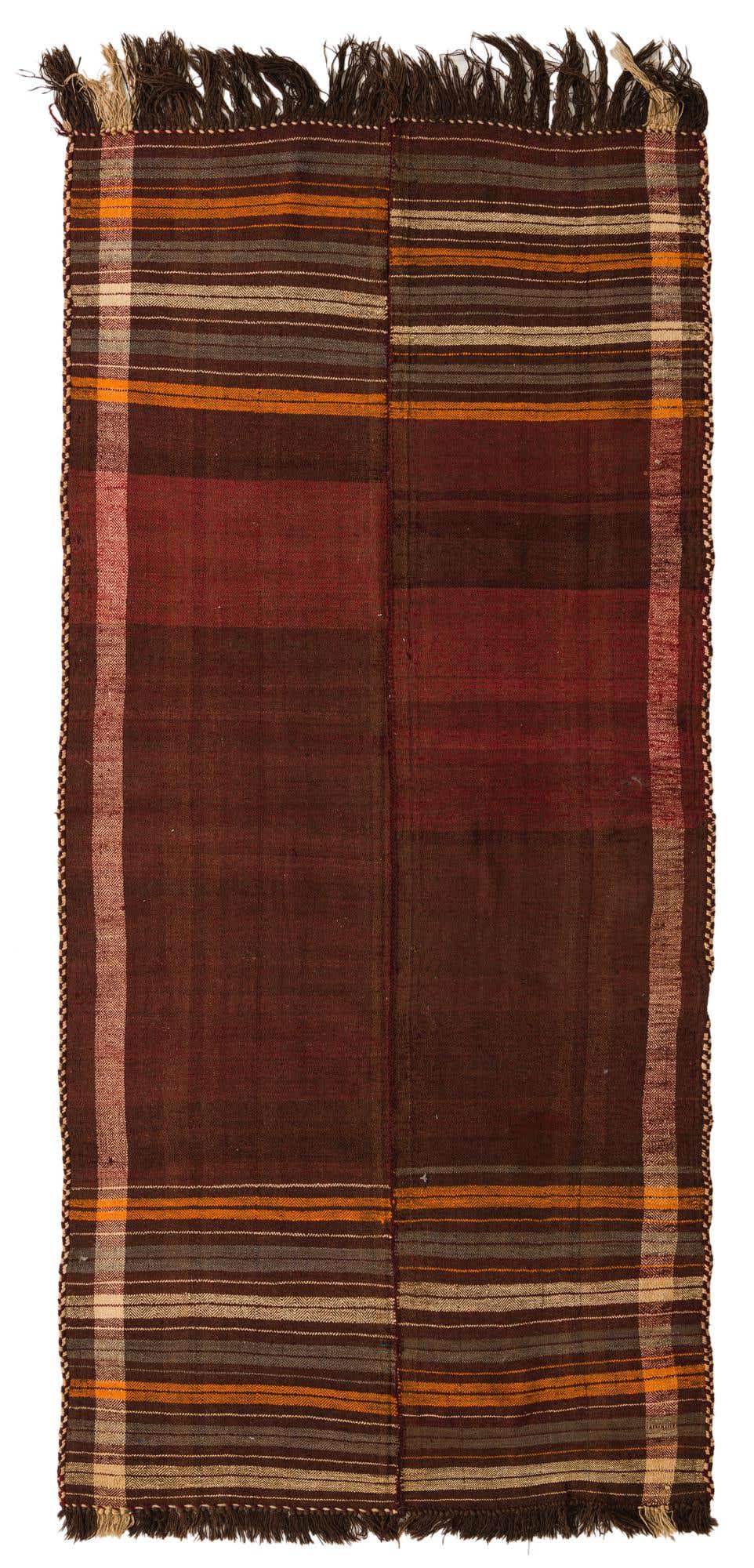 5' 3 x 10' 3 Hand Woven Kilim Fars Wool Runner Rug