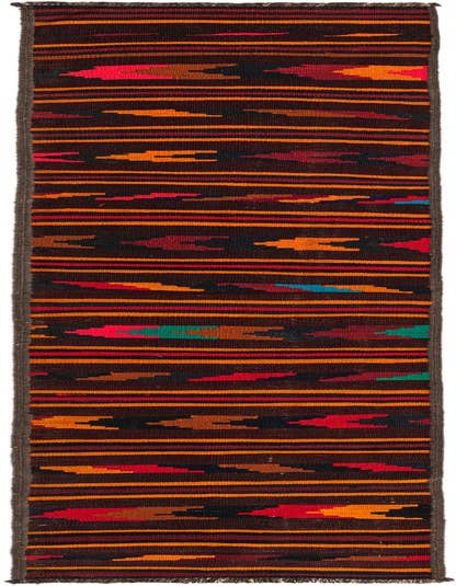 Detail image of 1' 10 x 10' 6 Hand Woven Kilim Fars Wool Runner Rug