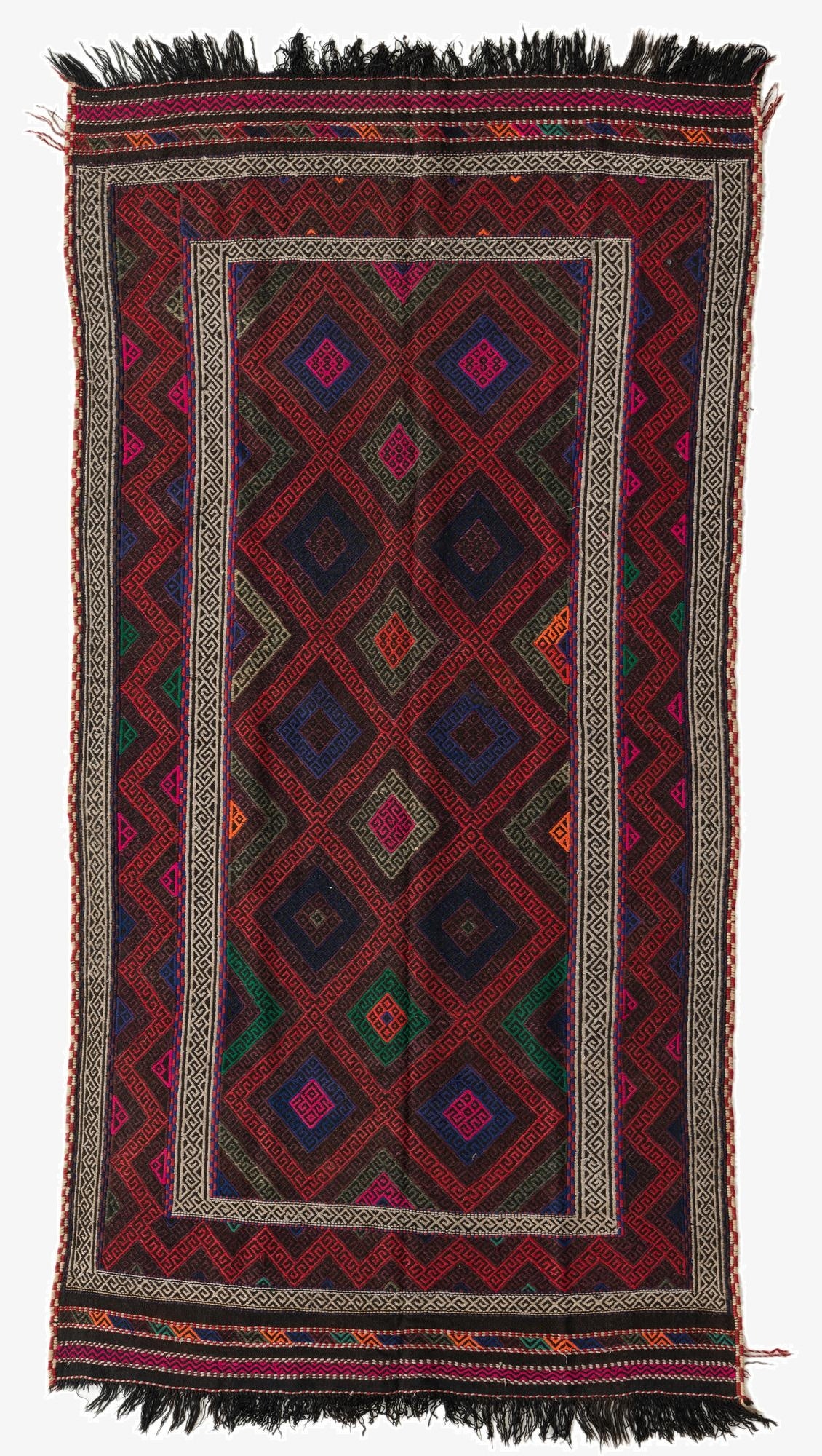 4' 5 x 8' 7  Hand Woven Kilim Fars Wool Runner Rug