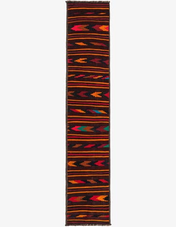 1' 10 x 10' 6 Hand Woven Kilim Fars Wool Runner Rug