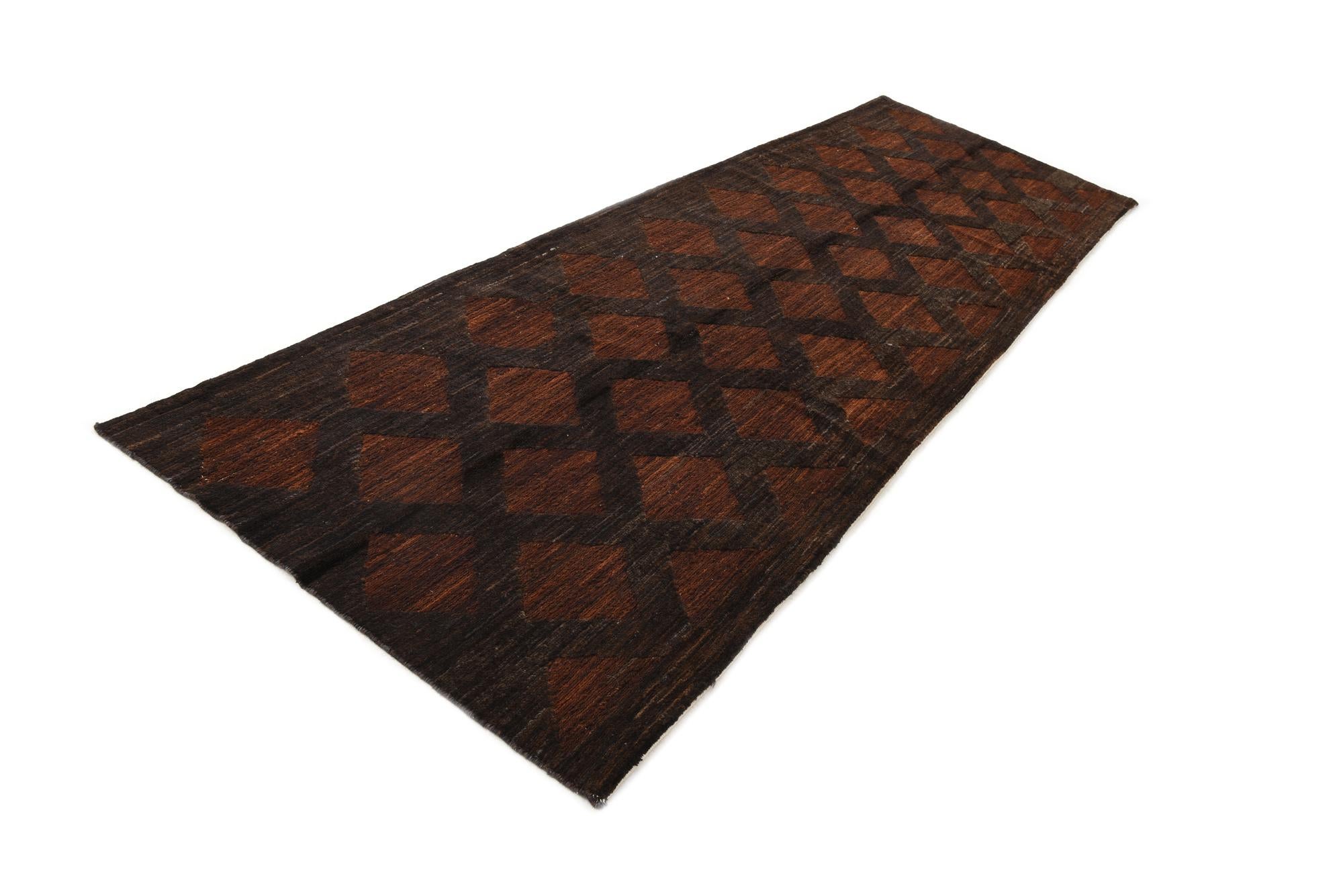 3' 9 x 11' 8 Hand Knotted Moroccan Wool Runner Rug