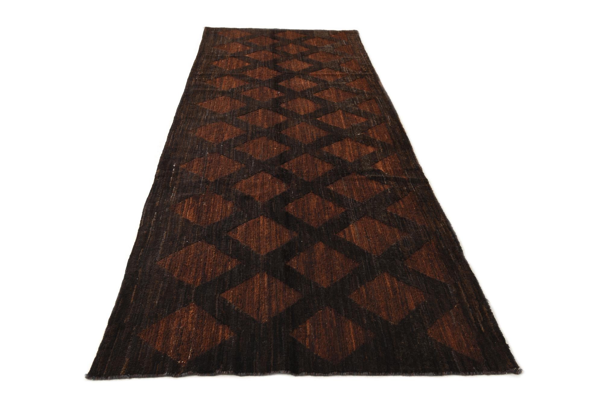3' 9 x 11' 8 Hand Knotted Moroccan Wool Runner Rug