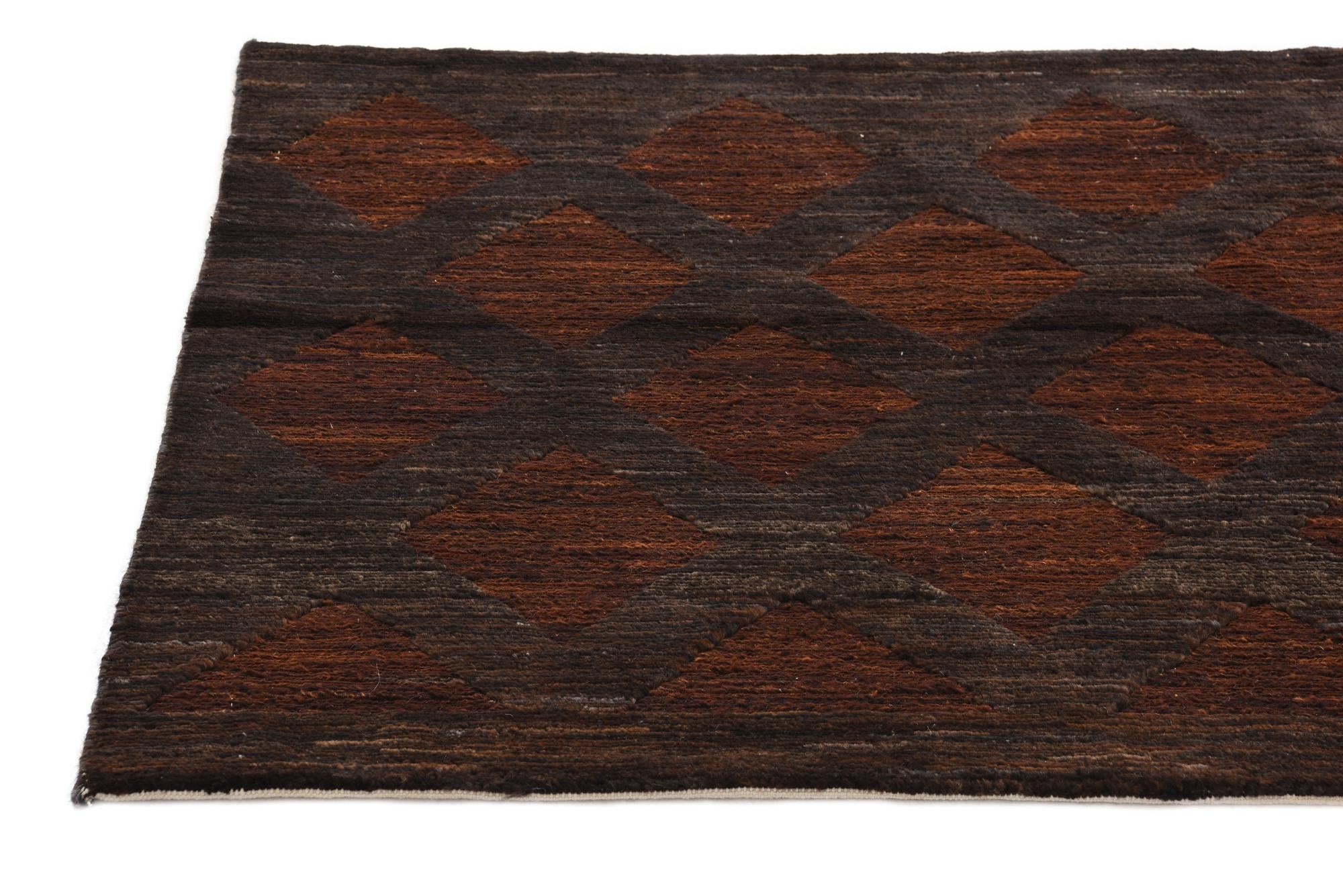 3' 9 x 11' 8 Hand Knotted Moroccan Wool Runner Rug