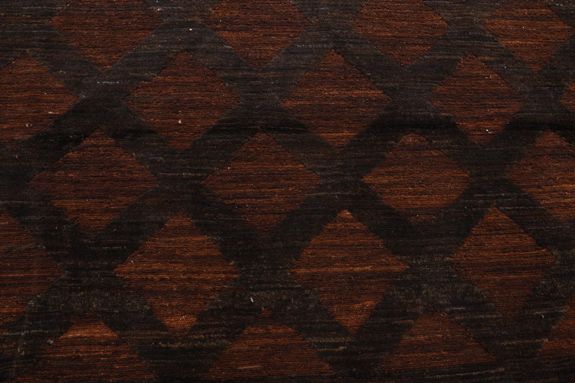 3' 9 x 11' 8 Hand Knotted Moroccan Wool Runner Rug