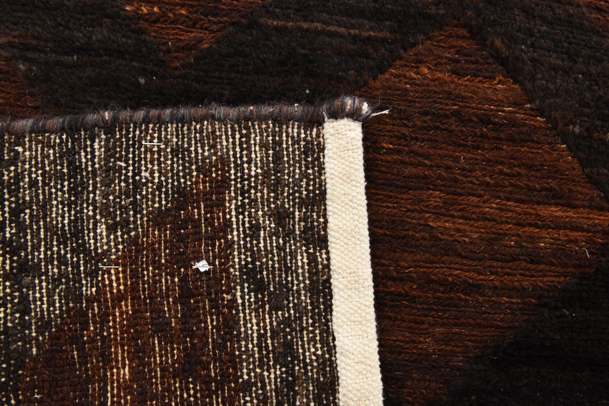 3' 9 x 11' 8 Hand Knotted Moroccan Wool Runner Rug