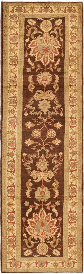 Detail image of 3' x 10' 6 Hand Knotted Peshawar Ziegler Runner Rug