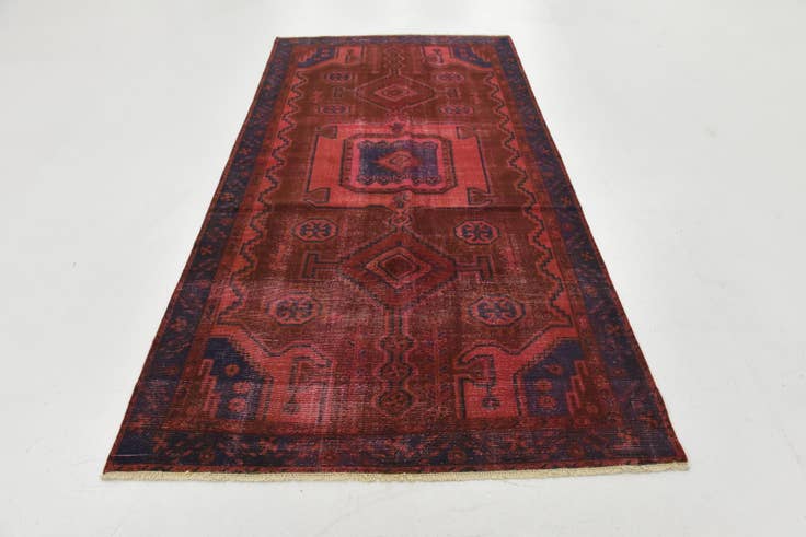 Detail image of 4' 8 x 9' 3 Hand Knotted Ultra Vintage Persian Wool Runner Rug