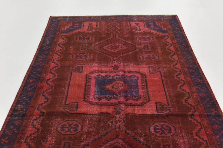 Detail image of 4' 8 x 9' 3 Hand Knotted Ultra Vintage Persian Wool Runner Rug