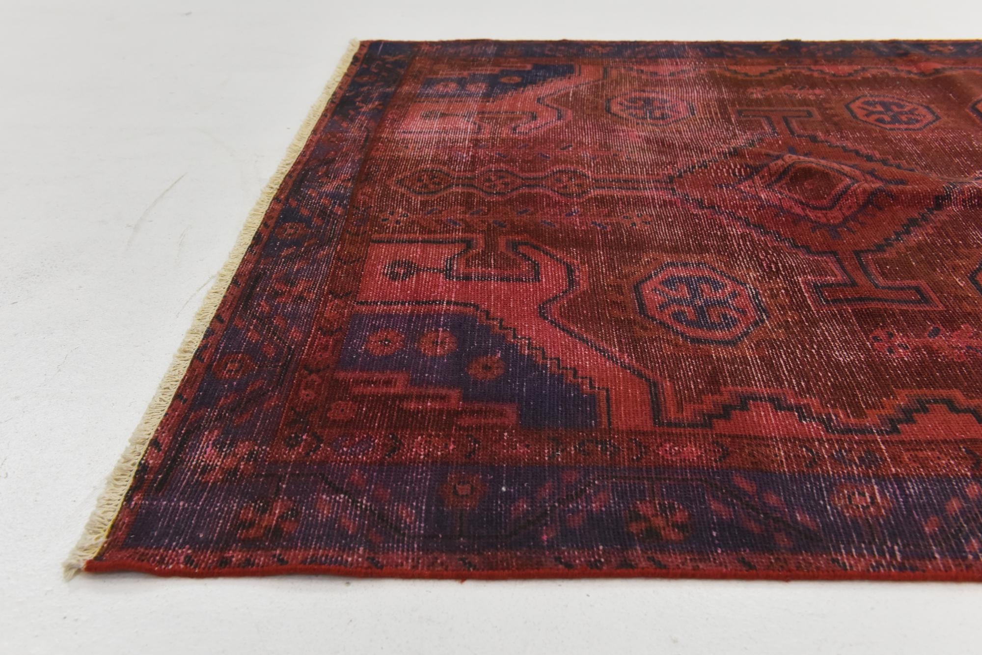 4' 8 x 9' 3 Hand Knotted Ultra Vintage Persian Wool Runner Rug