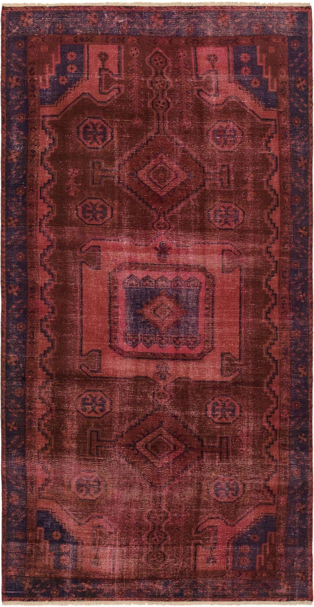 4' 8 x 9' 3 Hand Knotted Ultra Vintage Persian Wool Runner Rug