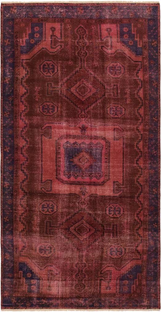 4' 8 x 9' 3 Hand Knotted Ultra Vintage Persian Wool Runner Rug