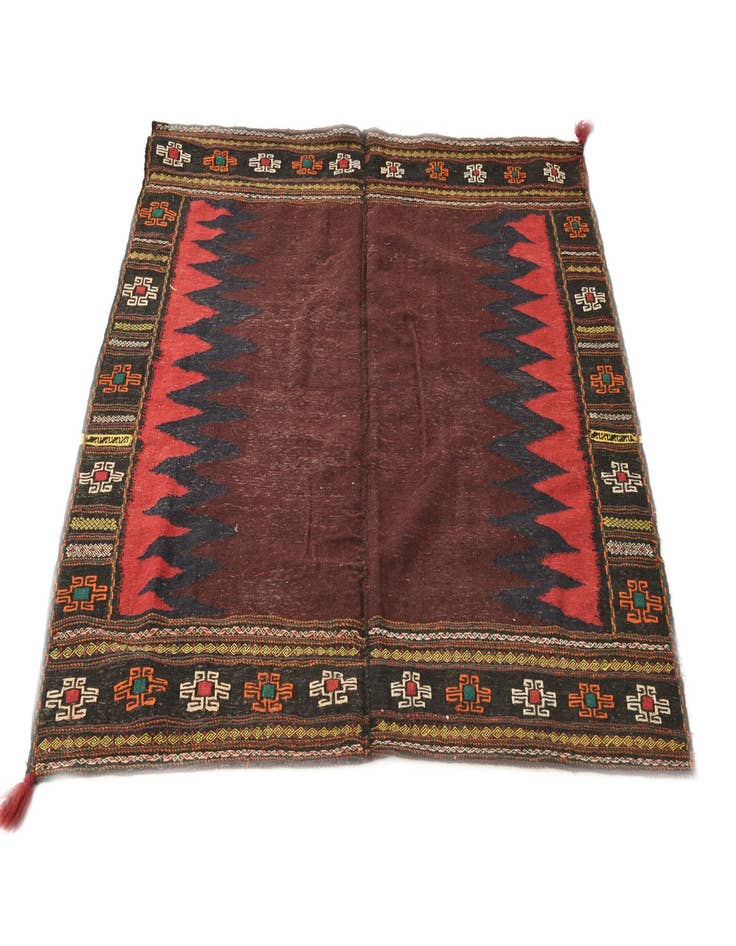 Detail image of 4' 7 x 4' 8  Hand Woven Kilim Fars Wool Square Rug