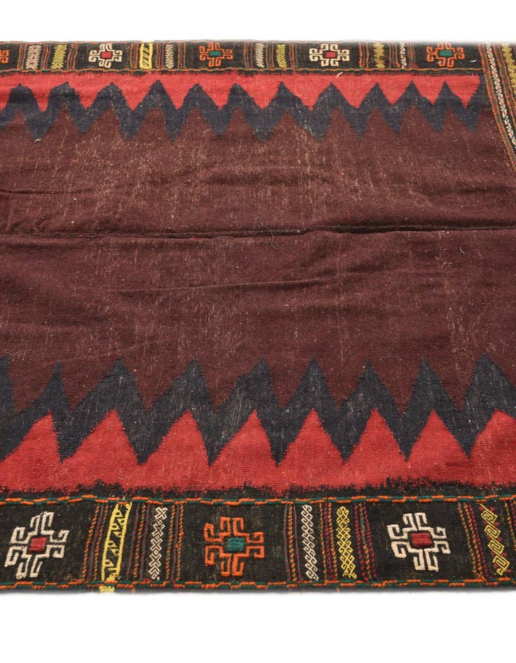 Detail image of 4' 7 x 4' 8  Hand Woven Kilim Fars Wool Square Rug