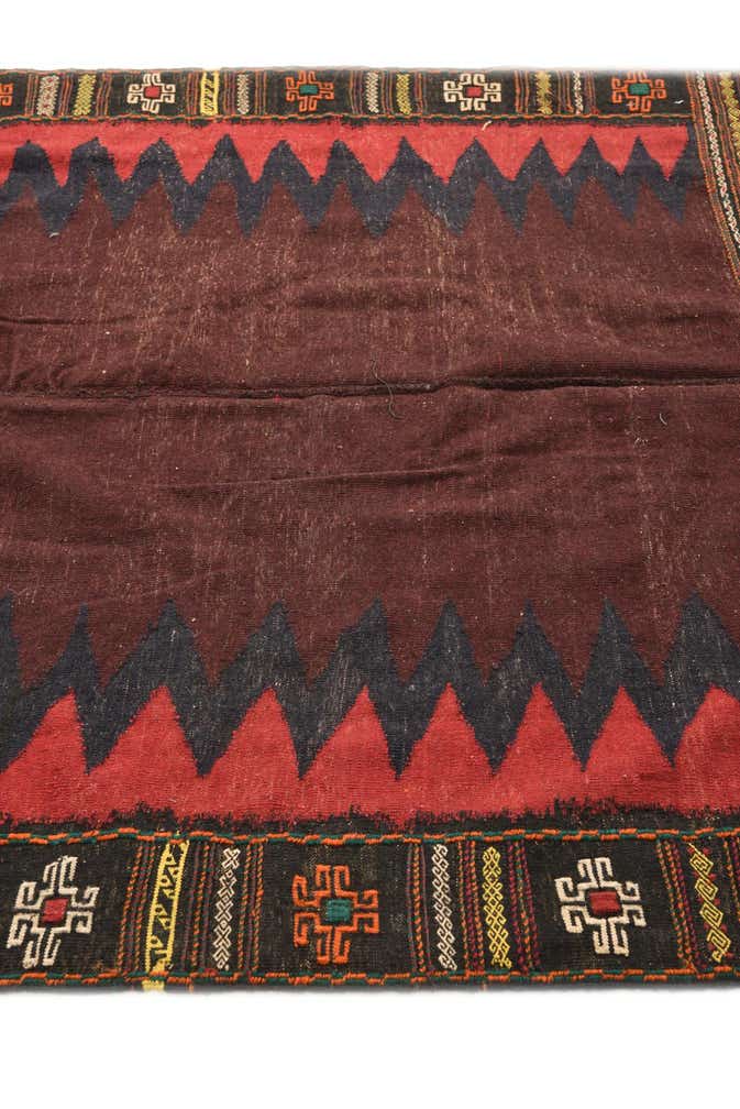 4' 7 x 4' 8 Hand Woven Kilim Fars Wool Square Rug