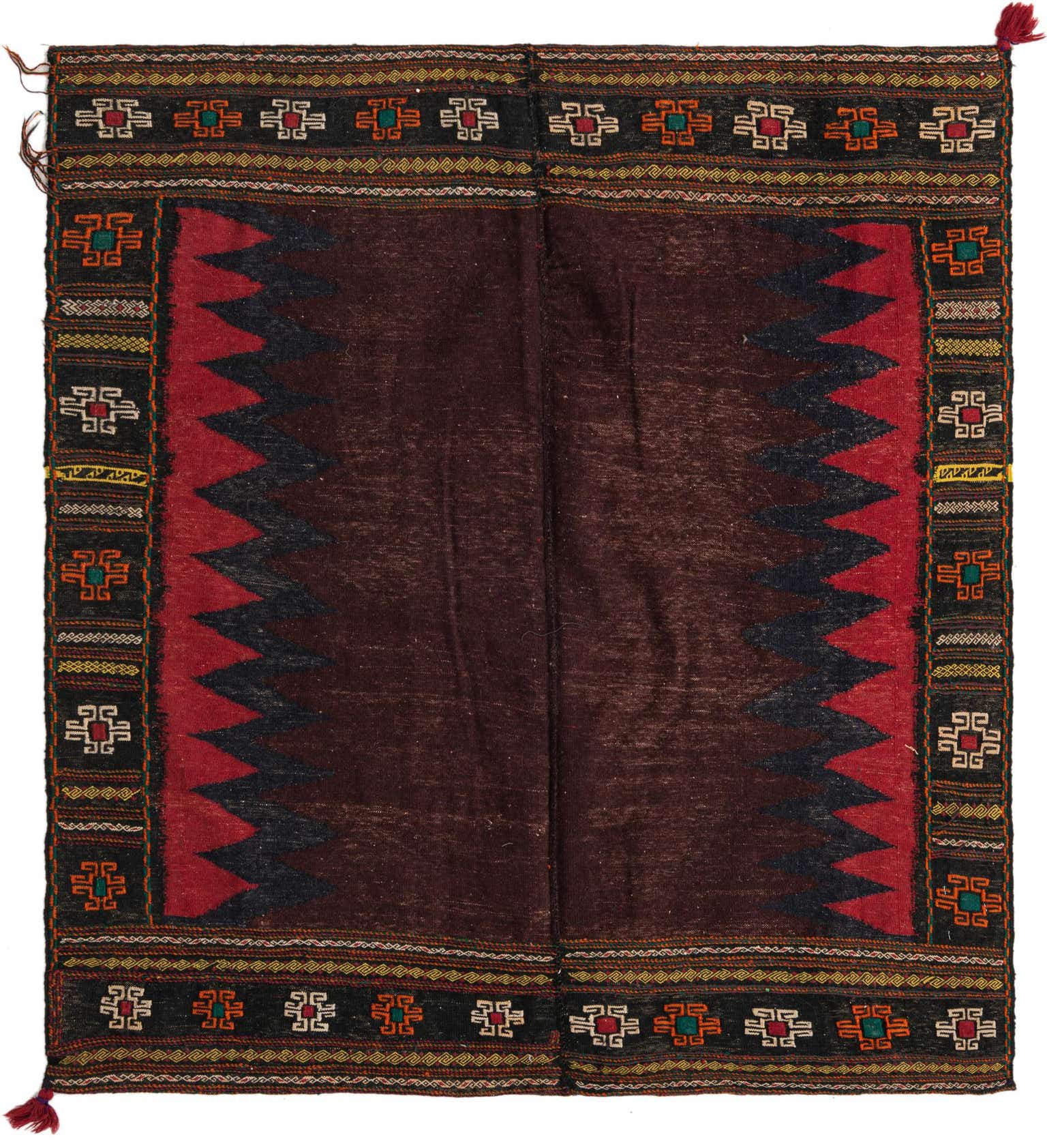 4' 7 x 4' 8 Hand Woven Kilim Fars Wool Square Rug